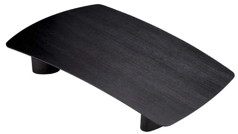 Casa Padrino Luxus Couchtisch Schwarzgrau 185 x 120 x H. 30 cm - Massivholz Wohnzimmertisch mit leicht gebogener Tischplatte - Wohnzimmer Möbel - Hotel Möbel - Luxus Möbel - Luxus Einrichtung