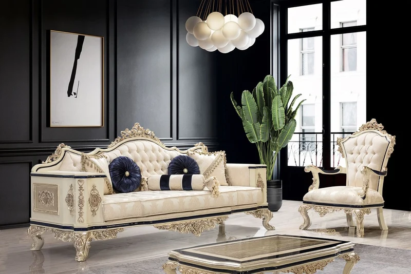 Casa Padrino Luxus Barock Couchtisch Antik Gold / Creme / Schwarz - Rechteckiger Barockstil Wohnzimmertisch - Barockstil Wohnzimmer Möbel - Barock Möbel - Luxus Möbel im Barockstil