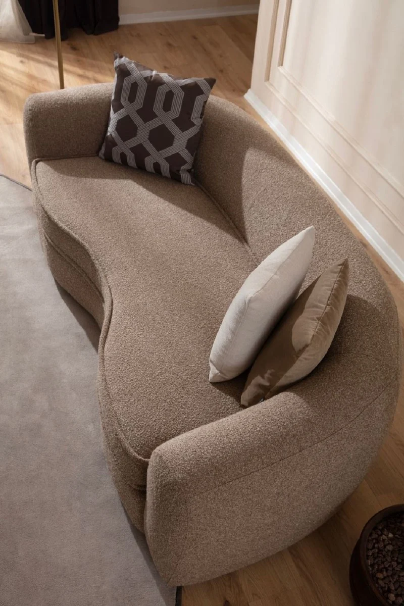 Casa Padrino Luxus Sofa Braun / Schwarz 250 x 106 x H. 72 cm - Wohnzimmer Sofa - Hotel Sofa - Wohnzimmer Möbel - Wohnzimmer Einrichtung - Hotel Möbel - Luxus Möbel - Luxus Einrichtung