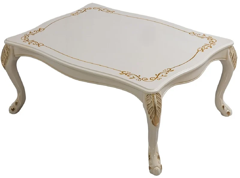 Casa Padrino Luxus Barock Wohnzimmer Set Weiß / Gold - 2 Barock Sofas & 2 Barock Sessel & 1 Barock Couchtisch - Luxus Wohnzimmer Möbel im Barockstil - Barock Möbel - Edel & Prunkvoll