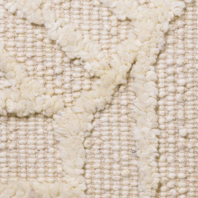 Casa Padrino Luxus Kissen Elfenbein 50 x 50 cm - Handgewebtes Deko Woll Kissen - Quadratisches Zierkissen - Wohnzimmer Dekoration - Luxus Deko Accessoires - Luxus Qualität