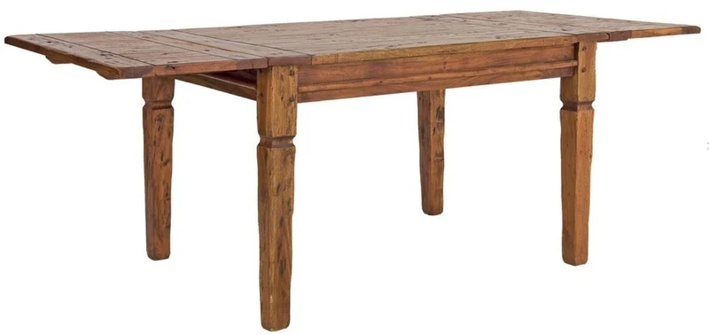Casa Padrino Landhausstil Esstisch Braun / Naturfarben 200-290 x 100 x H. 76 cm - Ausziehbarer rustikaler Massivholz Küchentisch - Rustikale Esszimmer Möbel - Massivholz Möbel - Landhausstil Möbel
