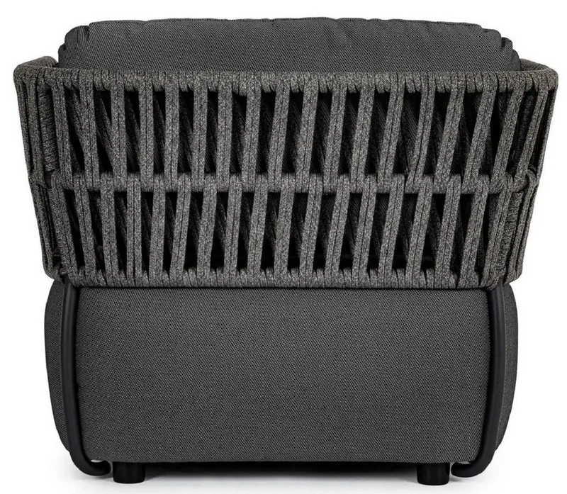 Casa Padrino Luxus Gartensessel Anthrazit / Grau / Schwarz 92 x 86 x H. 79 cm - Wetterbeständiger Garten Sessel - Terrassen Sessel - Garten Möbel - Terrassen Möbel - Outdoor Möbel