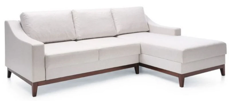 Casa Padrino Luxus Ecksofa Weiß / Dunkelbraun 225 x 173 x H. 77 cm - Wohnzimmer Sofa mit Schlaffunktion - Wohnzimmer Möbel - Luxus Möbel - Luxus Interior