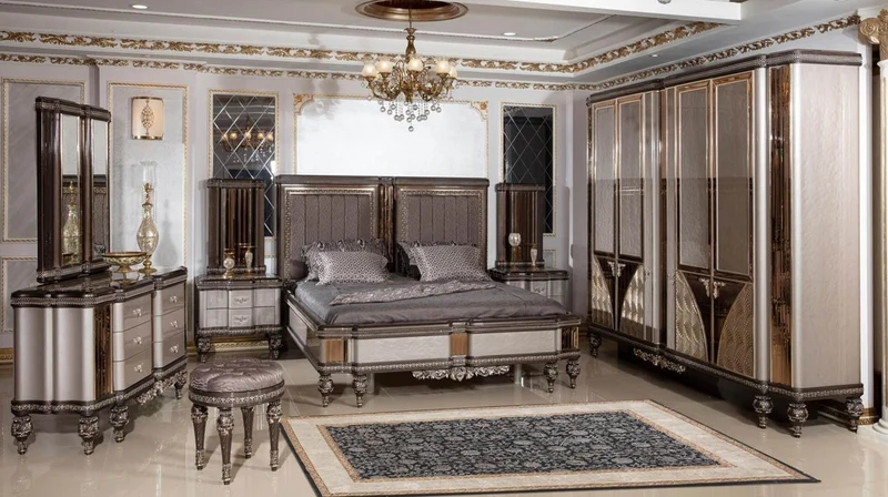 Casa Padrino Luxus Barock Nachtkommode Grau / Schwarz / Gold - Prunkvoller Barockstil Nachttisch mit 2 Schubladen - Luxus Schlafzimmer Möbel im Barockstil - Barock Möbel - Barock Interior