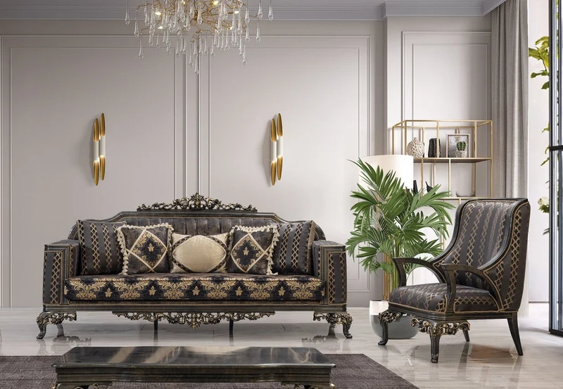 Casa Padrino Luxus Barock Couchtisch Grau / Gold - Handgefertigter Barockstil Wohnzimmertisch - Barockstil Wohnzimmer Möbel - Barock Möbel - Luxus Möbel im Barockstil - Edel & Prunkvoll
