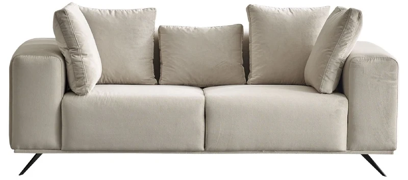 Casa Padrino Luxus Sofa Grau / Schwarz 203 x 96 x H. 87 cm - Wohnzimmer Sofa - Hotel Sofa - Wohnzimmer Möbel - Wohnzimmer Einrichtung - Hotel Möbel - Luxus Möbel - Luxus Einrichtung