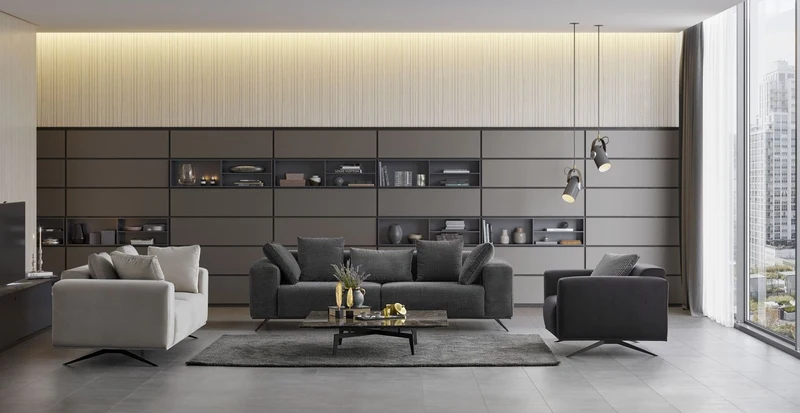 Casa Padrino Luxus Sofa Grau / Schwarz 203 x 96 x H. 87 cm - Wohnzimmer Sofa - Hotel Sofa - Wohnzimmer Möbel - Wohnzimmer Einrichtung - Hotel Möbel - Luxus Möbel - Luxus Einrichtung