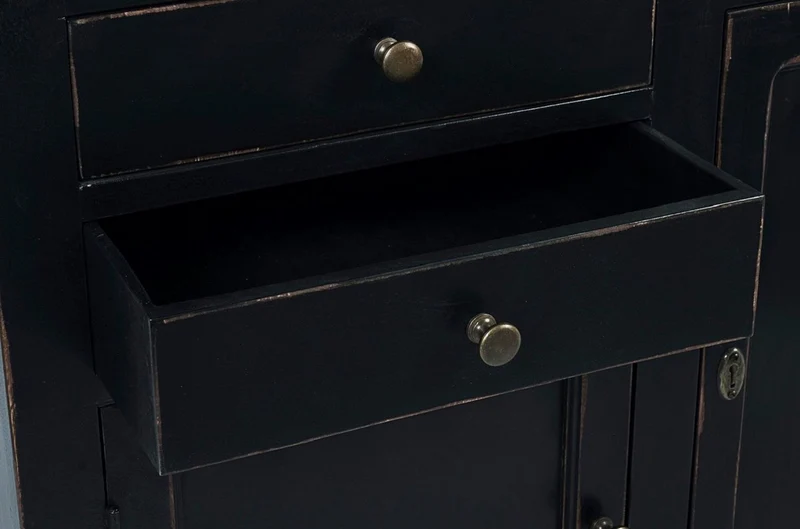 Casa Padrino Landhausstil Schrank mit Leiter Antik Schwarz 143,5 x 40,6 x H. 233,7 cm - Bücherschrank - Regalschrank - Wohnzimmerschrank - Büroschrank - Landhausstil Möbel