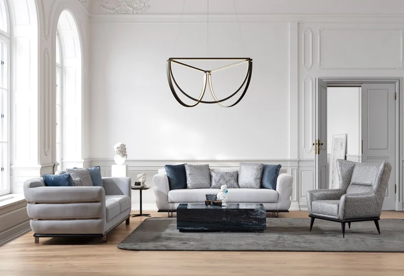 Casa Padrino Luxus Sofa Grau / Schwarz 230 x 102 x H. 88 cm - Wohnzimmer Sofa - Hotel Sofa - Wohnzimmer Möbel - Wohnzimmer Einrichtung - Hotel Möbel - Luxus Möbel - Luxus Einrichtung
