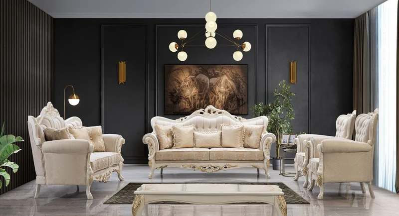 Casa Padrino Luxus Barock Couchtisch Weiß / Gold - Handgefertigter Barockstil Wohnzimmertisch - Luxus Möbel im Barockstil - Barockstil Wohnzimmer Möbel - Barock Einrichtung - Barock Möbel