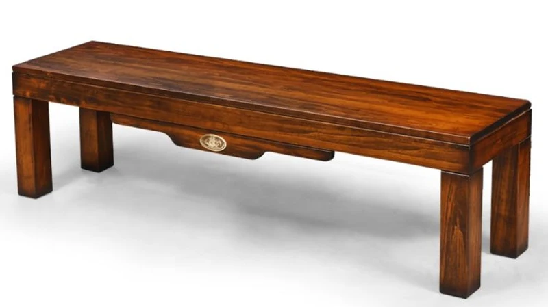 Casa Padrino Luxus Vintage Stil Sitzbank Braun 158 x 38 x H. 44,5 cm - Massivholz Bank - Vintage Stil Möbel - Massivholz Möbel - Bar Möbel - Luxus Möbel