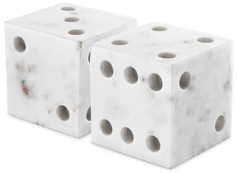 Casa Padrino Luxus Deko Marmor Würfel Set Weiß 10 x 10 x H. 10 cm - Wohnzimmer Dekoration - Schreibtisch Dekoration - Marmor Dekoration - Luxus Kollektion