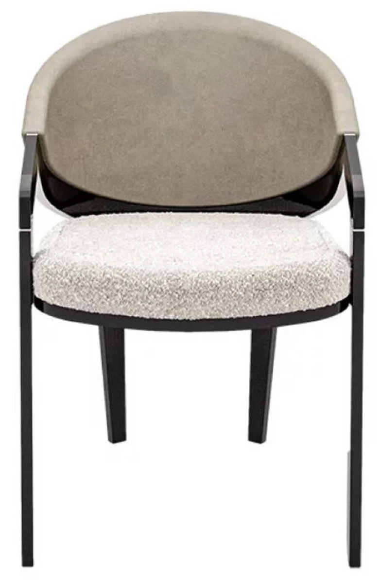 Casa Padrino Luxus Designer Esszimmer Stuhl 8er Set Grau / Braun - Luxus Möbel - Designer Möbel - Esszimmer Möbel - Restaurant Möbel - Hotel Möbel - Luxus Qualität