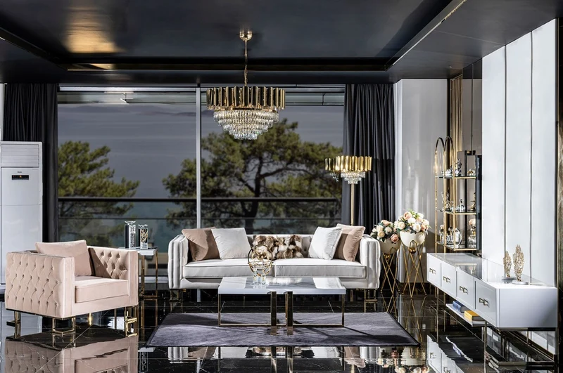Casa Padrino Luxus Couchtisch Weiß / Gold 120 x 80 x H. 45 cm - Rechteckiger Wohnzimmertisch mit Massivholz Tischplatte und Metallbeinen - Wohnzimmer Möbel - Luxus Möbel - Hotel Möbel
