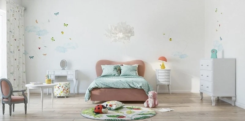 Casa Padrino Luxus Art Deco Nachtkommode Weiß 47 x 38 x H. 73 cm - Nachttisch mit 5 Schubladen - Schlafzimmer Möbel - Kinderzimmer Möbel - Art Deco Möbel - Luxus Möbel