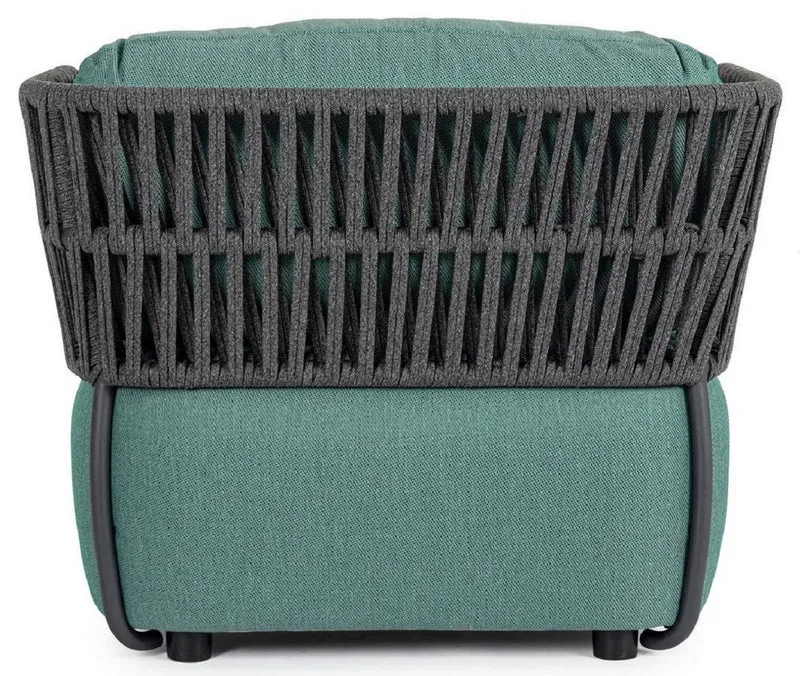 Casa Padrino Luxus Gartensessel Grün / Grau / Schwarz 92 x 86 x H. 79 cm - Wetterbeständiger Garten Sessel - Terrassen Sessel - Garten Möbel - Terrassen Möbel - Outdoor Möbel