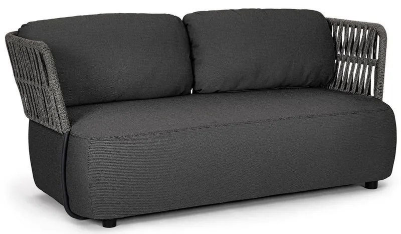 Casa Padrino Luxus Gartensofa Anthrazit / Grau / Schwarz 167 x 86 x H. 79 cm - Wetterbeständiges Garten Sofa - Terrassen Sofa - Garten Möbel - Terrassen Möbel - Outdoor Möbel