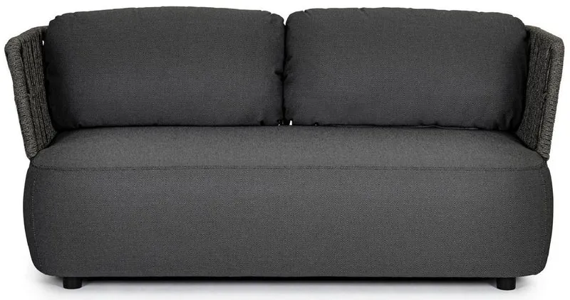 Casa Padrino Luxus Gartensofa Anthrazit / Grau / Schwarz 167 x 86 x H. 79 cm - Wetterbeständiges Garten Sofa - Terrassen Sofa - Garten Möbel - Terrassen Möbel - Outdoor Möbel