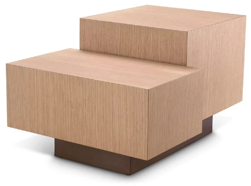 Casa Padrino Luxus Beistelltisch Naturfarben / Bronze 70,5 x 50 x H. 40,5 cm - Rechteckiger Wohnzimmer Tisch - Wohnzimmer Möbel - Luxus Möbel - Luxus Einrichtung