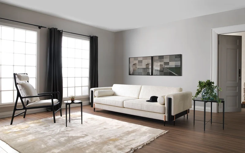 Casa Padrino Luxus Sessel Cremeweiß / Matt Schwarz 69 x 92 x H. 107 cm - Wohnzimmer Sessel - Hotel Sessel - Wohnzimmer Möbel - Hotel Möbel - Luxus Möbel - Luxus Einrichtung