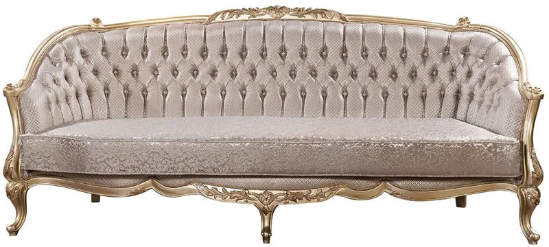 Casa Padrino Luxus Barock Wohnzimmer Set Silber / Gold - 2 Barock Sofas & 2 Barock Sessel & 1 Barock Couchtisch - Luxus Wohnzimmer Möbel im Barockstil - Barock Möbel - Edel & Prunkvoll