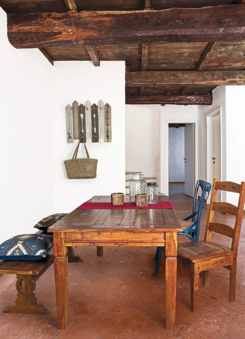 Casa Padrino Landhausstil Esszimmerstuhl 8er Set Braun / Naturfarben 45 x 45 x H. 105 cm - Rustikale Esszimmerstühle im Landhausstil - Rustikale Esszimmer Möbel - Landhausstil Esszimmer Möbel