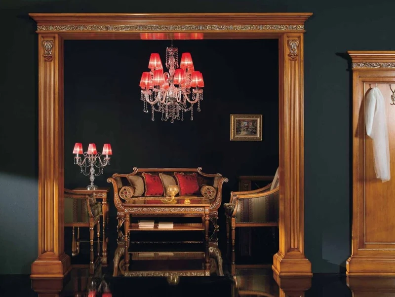 Casa Padrino Luxus Barock Kristall Kronleuchter Silber / Rot Ø 80 x H. 90 cm - Prunkvoller Barockstil Kronleuchter mit venzezianischem Glas und Swarovski Kristallglas - Made in Italy