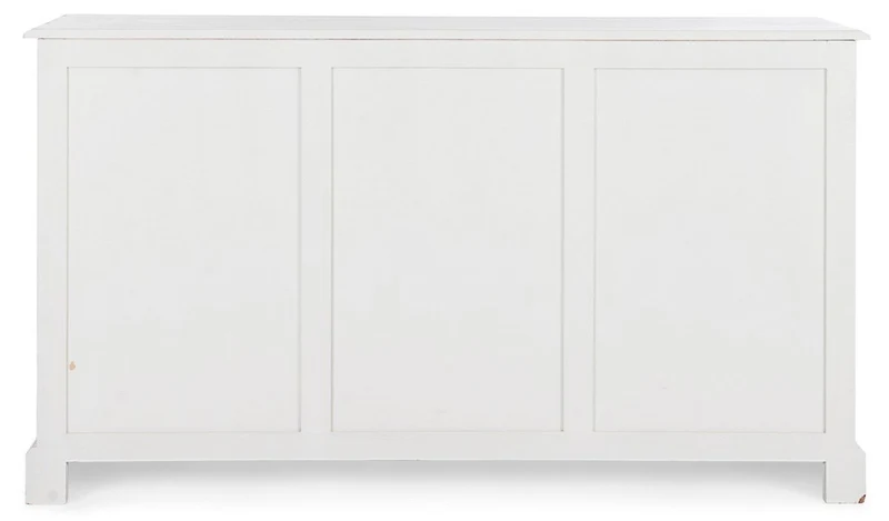Casa Padrino Landhausstil Sideboard Antik Weiß 145 x 40 x H. 85 cm - Landhausstil Schrank mit 3 Türen und 5 Schubladen - Landhausstil Möbel - Landhausstil Einrichtung