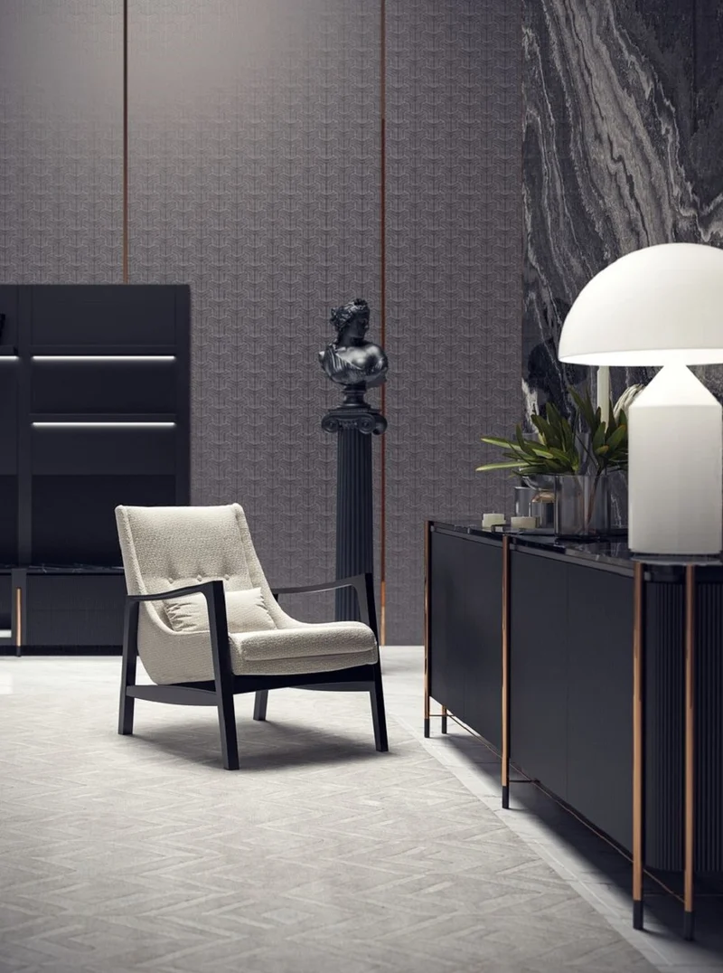 Casa Padrino Luxus Sideboard Schwarz / Matt Schwarz / Kupfer 240 x 47 x H. 80 cm - Massivholz Schrank mit 4 Türen und Marmorplatte - Esszimmer Möbel - Wohnzimmer Möbel - Hotel Möbel - Luxus Möbel