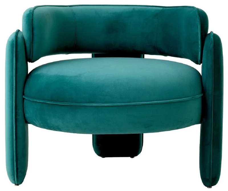 Casa Padrino Luxus Samt Sessel Türkis 80 x 71 x H. 68,5 cm - Wohnzimmer Sessel - Hotel Sessel - Wohnzimmer Möbel - Luxus Möbel - Wohnzimmer Einrichtung - Luxus Einrichtung - Möbel Luxus