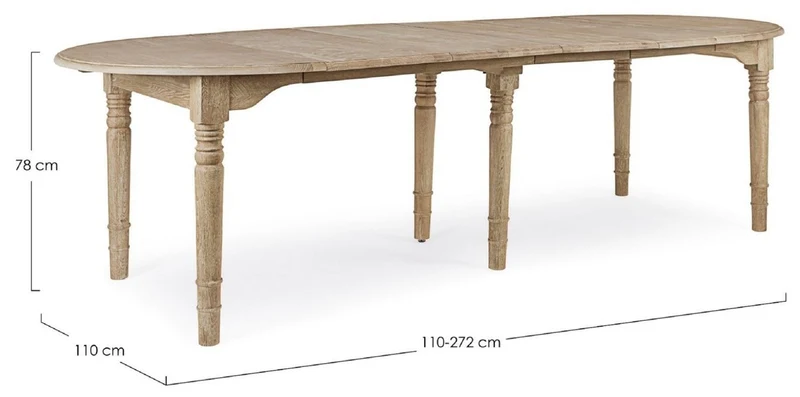 Casa Padrino Luxus Massivholz Esstisch Naturfarben 110-272 x 110 x H. 78 cm - Ausziehbarer Massivholz Küchentisch - Esszimmer Möbel - Küchen Möbel - Massivholz Möbel - Luxus Möbel