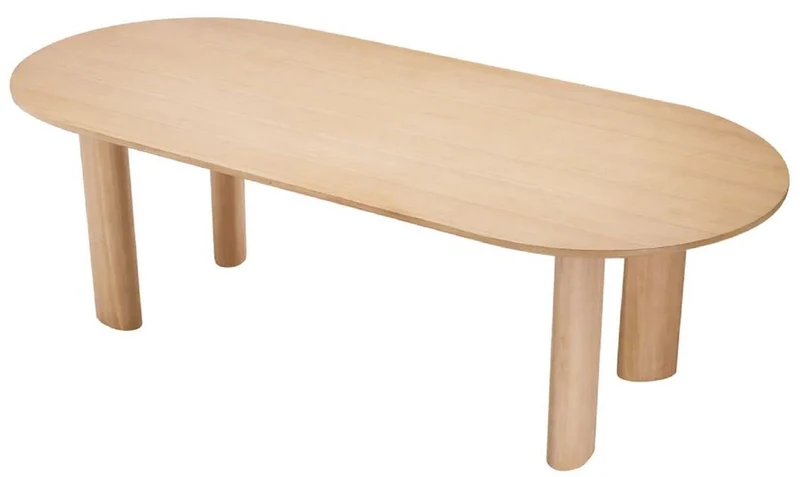 Casa Padrino Luxus Esstisch Naturfarben 244 x 109,5 x H. 77 cm - Ovaler Massivholz Küchentisch - Esszimmer Möbel - Küchen Möbel - Luxus Möbel - Luxus Einrichtung