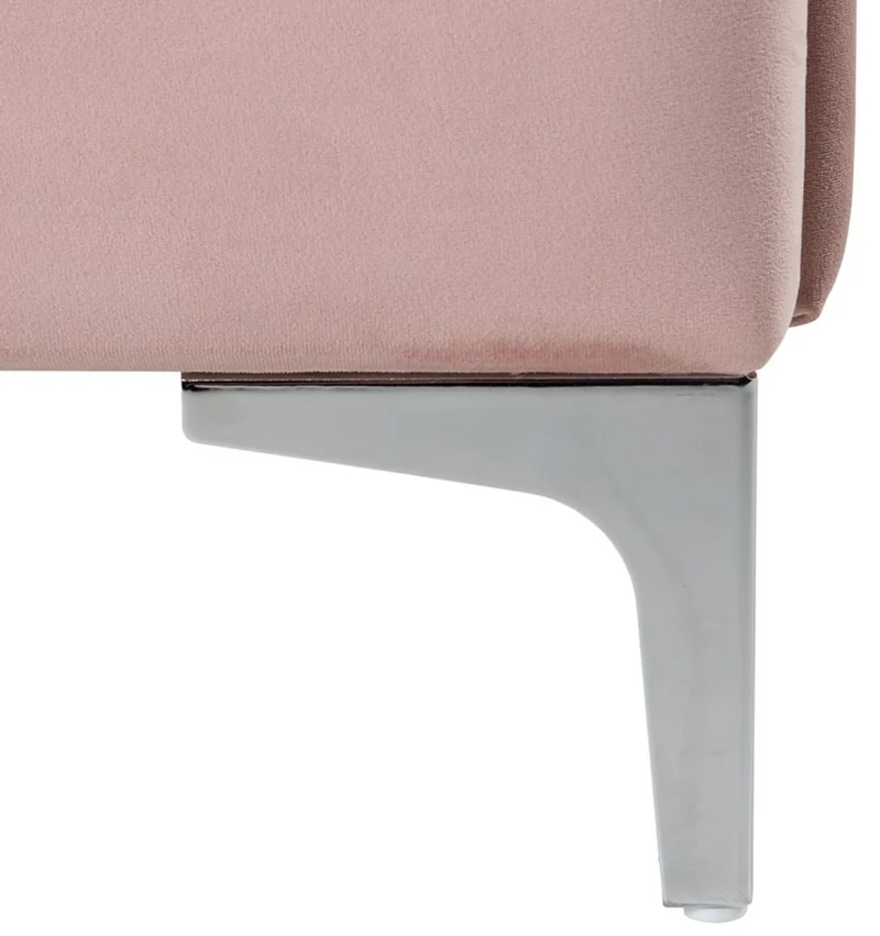 Casa Padrino Luxus Art Deco Doppelbett Rosa / Silber 136 x 215 x H. 131 cm - Massivholz Bett mit edlem Samtstoff - Luxus Schlafzimmer Möbel - Hotel Möbel - Art Deco Möbel