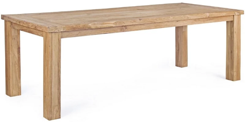Casa Padrino Luxus Gartentisch Naturfarben 240 x 100 x H. 77 cm - Rechteckiger Garten Esstisch aus recyceltem Teakholz - Teakholz Garten Möbel - Luxus Garten Möbel