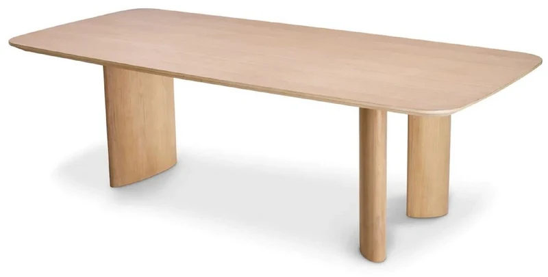 Casa Padrino Luxus Esstisch Naturfarben 241 x 109,5 x H. 77 cm - Rechteckiger Massivholz Küchentisch - Esszimmer Möbel - Küchen Möbel - Luxus Möbel - Luxus Einrichtung