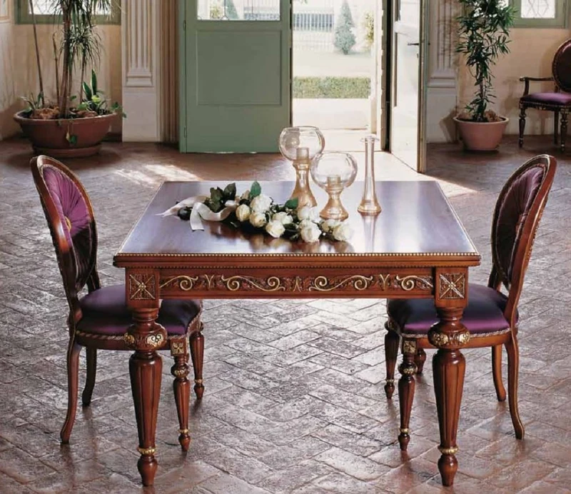 Casa Padrino Luxus Barock Esszimmer Stuhl Set Lila / Braun / Gold - Handgefertigtes Küchen Stühle 6er Set - Luxus Esszimmer Möbel im Barockstil - Barock Möbel - Luxus Qualität - Made in Italy