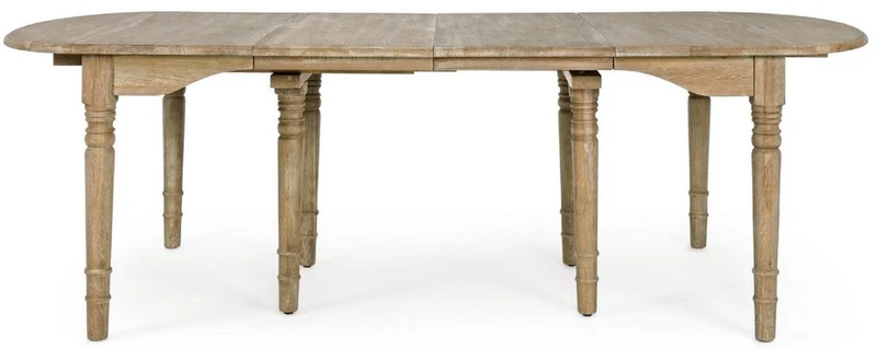 Casa Padrino Luxus Massivholz Esstisch Naturfarben 152-382 x 120 x H. 78 cm - Ausziehbarer Massivholz Küchentisch - Esszimmer Möbel - Küchen Möbel - Massivholz Möbel - Luxus Möbel