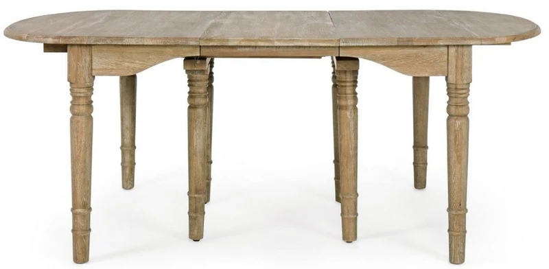 Casa Padrino Luxus Massivholz Esstisch Naturfarben 152-382 x 120 x H. 78 cm - Ausziehbarer Massivholz Küchentisch - Esszimmer Möbel - Küchen Möbel - Massivholz Möbel - Luxus Möbel