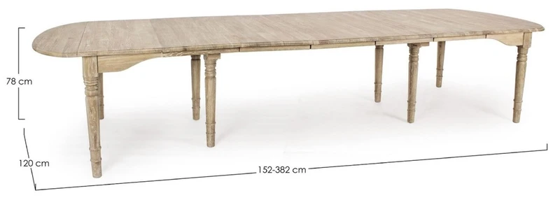 Casa Padrino Luxus Massivholz Esstisch Naturfarben 152-382 x 120 x H. 78 cm - Ausziehbarer Massivholz Küchentisch - Esszimmer Möbel - Küchen Möbel - Massivholz Möbel - Luxus Möbel