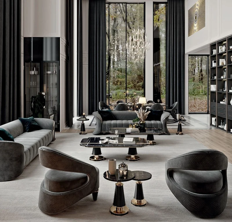 Casa Padrino Luxus Sessel Grau / Gold 74 x 72 x H. 83 cm - Wohnzimmer Sessel - Hotel Sessel - Wohnzimmer Möbel - Hotel Möbel - Luxus Möbel - Wohnzimmer Einrichtung - Luxus Einrichtung