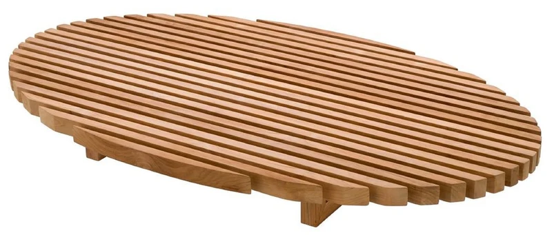 Casa Padrino Luxus Teak Couchtisch Naturfarben 170,5 x 99,5 x H. 21,5 cm - Ovaler Teakholz Wohnzimmertisch - Teakholz Wohnzimmer Möbel - Massivholz Möbel - Luxus Möbel - Luxus Einrichtung