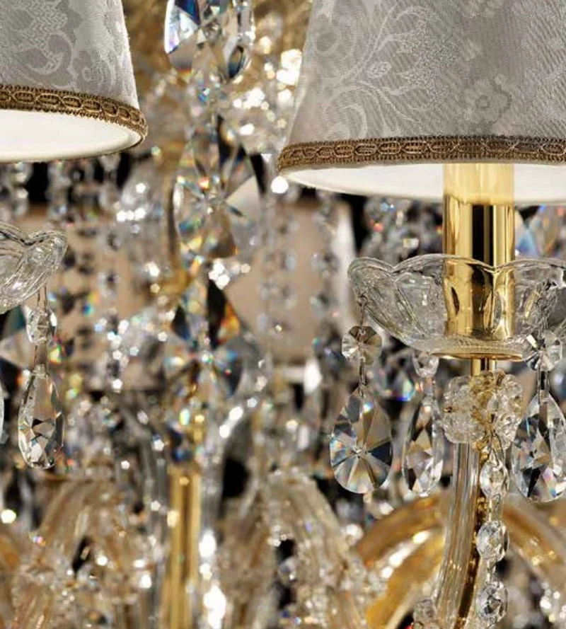 Casa Padrino Luxus Barock Kristall Kronleuchter Gold / Silber Ø 115 x H. 140 cm - Großer Kronleuchter mit venezianischen Kristallglas - Edel & Prunkvoll - Luxus Qualität - Made in Italy