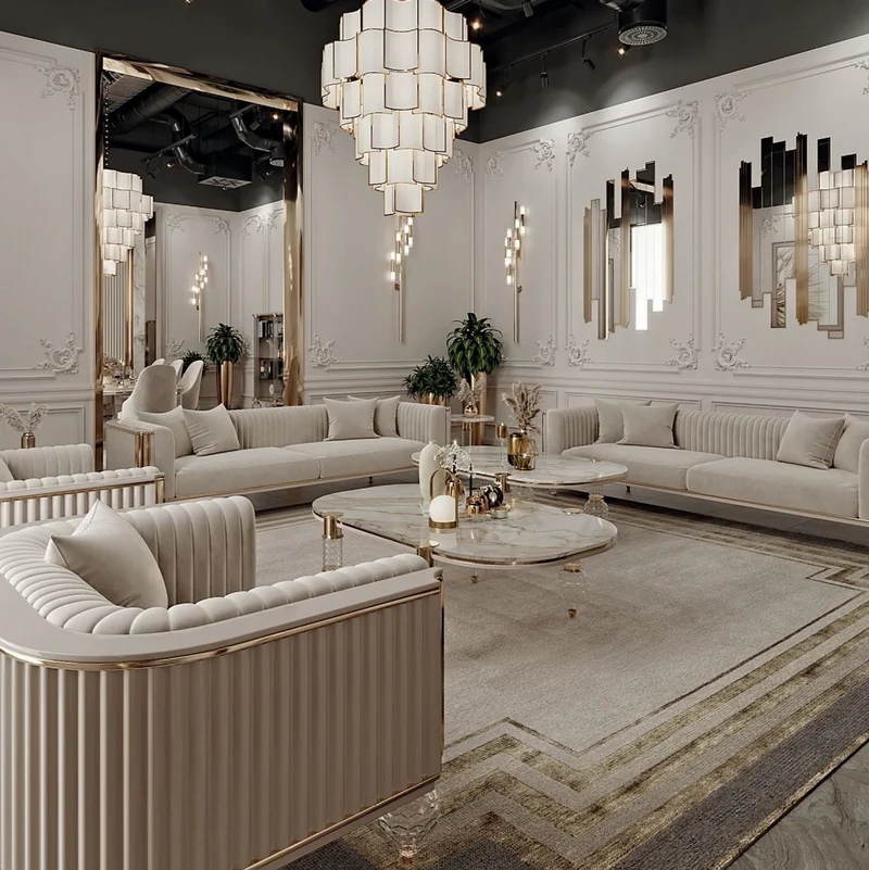Casa Padrino Luxus Art Deco 3er Sofa Grau / Gold 260 x 96 x H. 75,5 cm - Wohnzimmer Sofa - Wohnzimmer Möbel - Art Deco Möbel - Luxus Möbel - Art Deco Einrichtung - Luxus Einrichtung