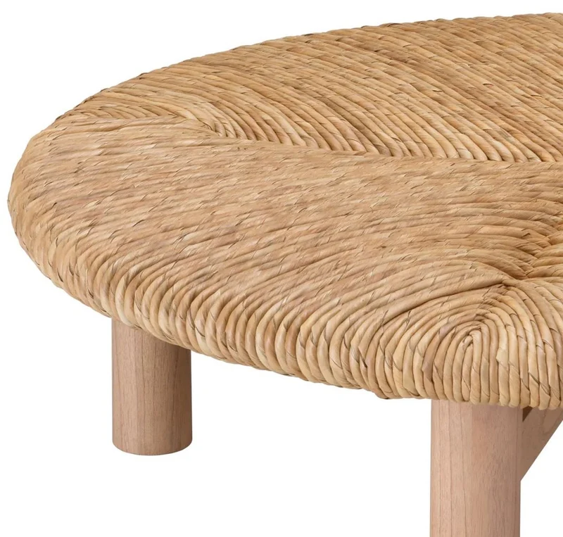Casa Padrino Luxus Couchtisch Naturfarben Ø 100 x H. 30,5 cm - Runder Wohnzimmertisch - Wohnzimmer Möbel - Luxus Möbel - Luxus Einrichtung
