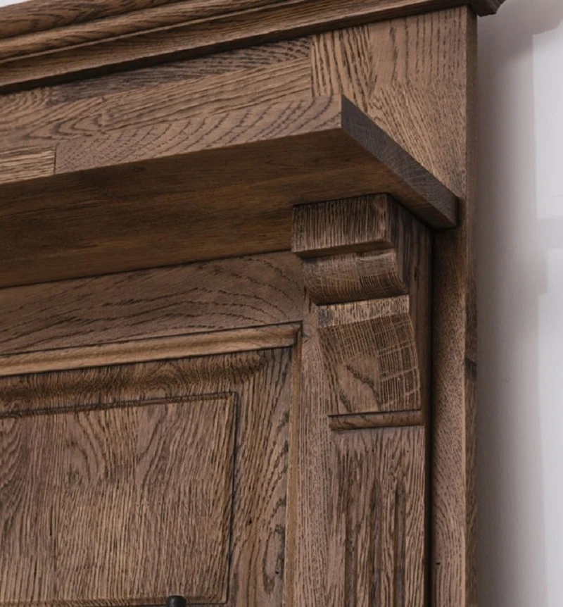 Casa Padrino Landhausstil Massivholz Garderobenschrank Dunkelbraun 140 x 41 x H. 210 cm - Wand Garderobe - Flur Schrank - Flur Möbel - Garderoben Möbel - Landhausstil Möbel