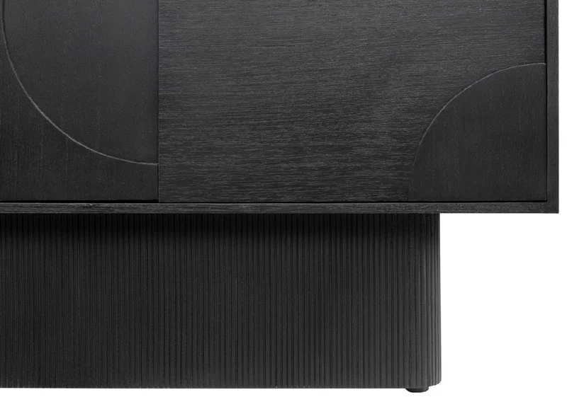Casa Padrino Luxus Designer Sideboard Schwarz 172,5 x 50 x H. 107,5 cm - Massivholz Schrank mit 4 Türen - Schlafzimmer Schrank - Wohnzimmer Schrank - Büro Schrank - Luxus Möbel