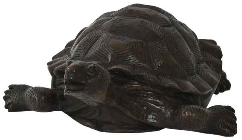 Casa Padrino Luxus Deko Skulptur Schildkröte Bronze 47 x 40 x H. 16 cm - Bronze Deko Skulptur - Bronze Deko Figur - Schreibtisch Deko - Wohnzimmer Deko - Luxus Qualität