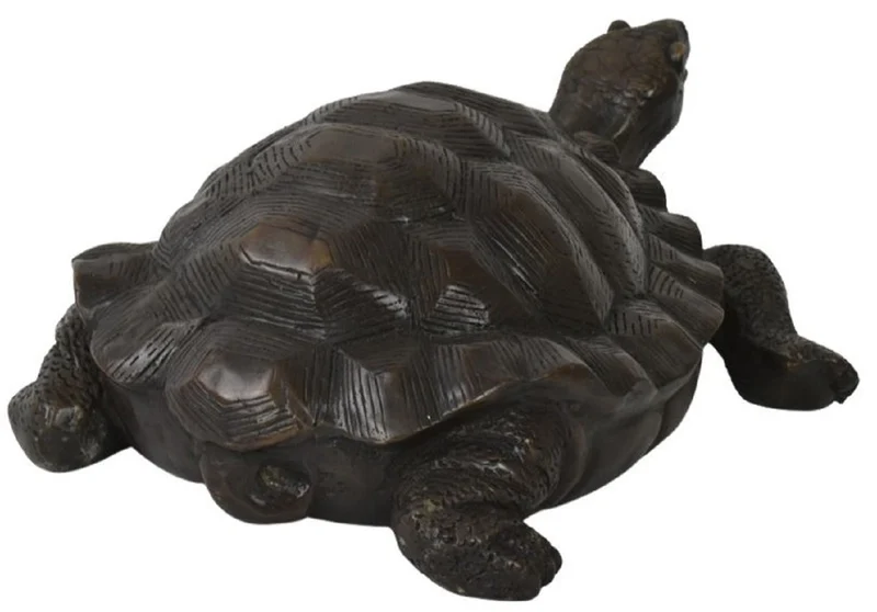 Casa Padrino Luxus Deko Skulptur Schildkröte Bronze 47 x 40 x H. 16 cm - Bronze Deko Skulptur - Bronze Deko Figur - Schreibtisch Deko - Wohnzimmer Deko - Luxus Qualität
