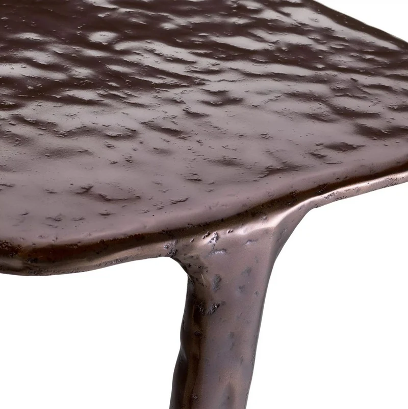 Casa Padrino Luxus Designer Beistelltisch Bronze 48 x 46 x H. 50 cm - Aluminium Tisch - Wohnzimmer Möbel - Luxus Möbel - Luxus Einrichtung - Wohnzimmer Einrichtung